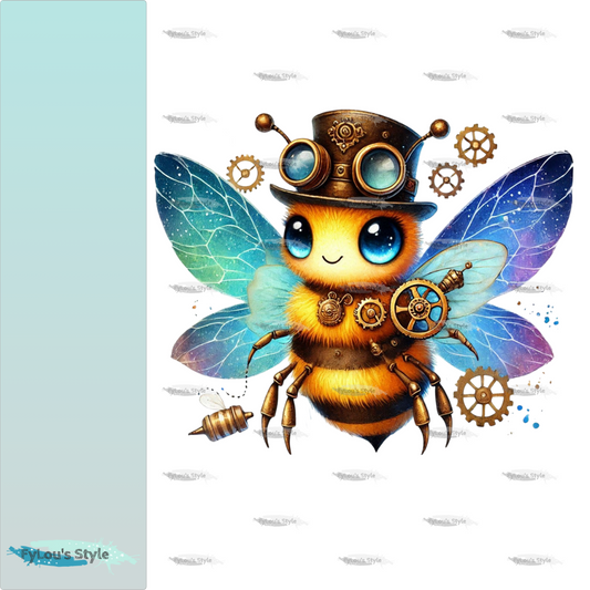 Bügelbild süße Steampunk Biene #3 Fylou's Style