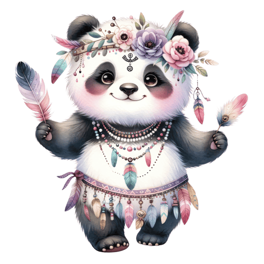 Bügelbild süßer Boha Panda Fylou's Style