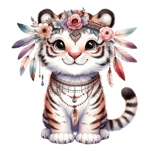 Bügelbild süßer Boho Tiger Fylou's Style