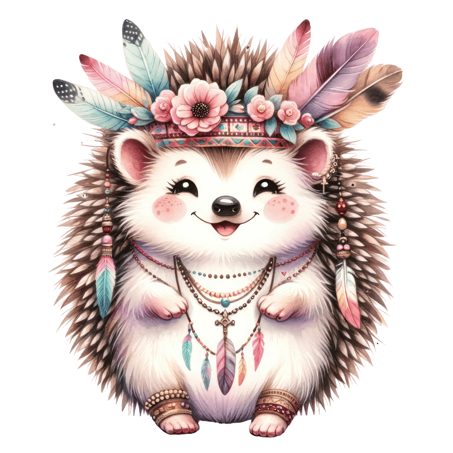 Bügelbild süßer Boho Igel Fylou's Style