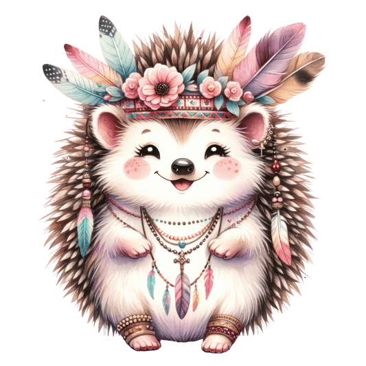 Bügelbild süßer Boho Igel Fylou's Style