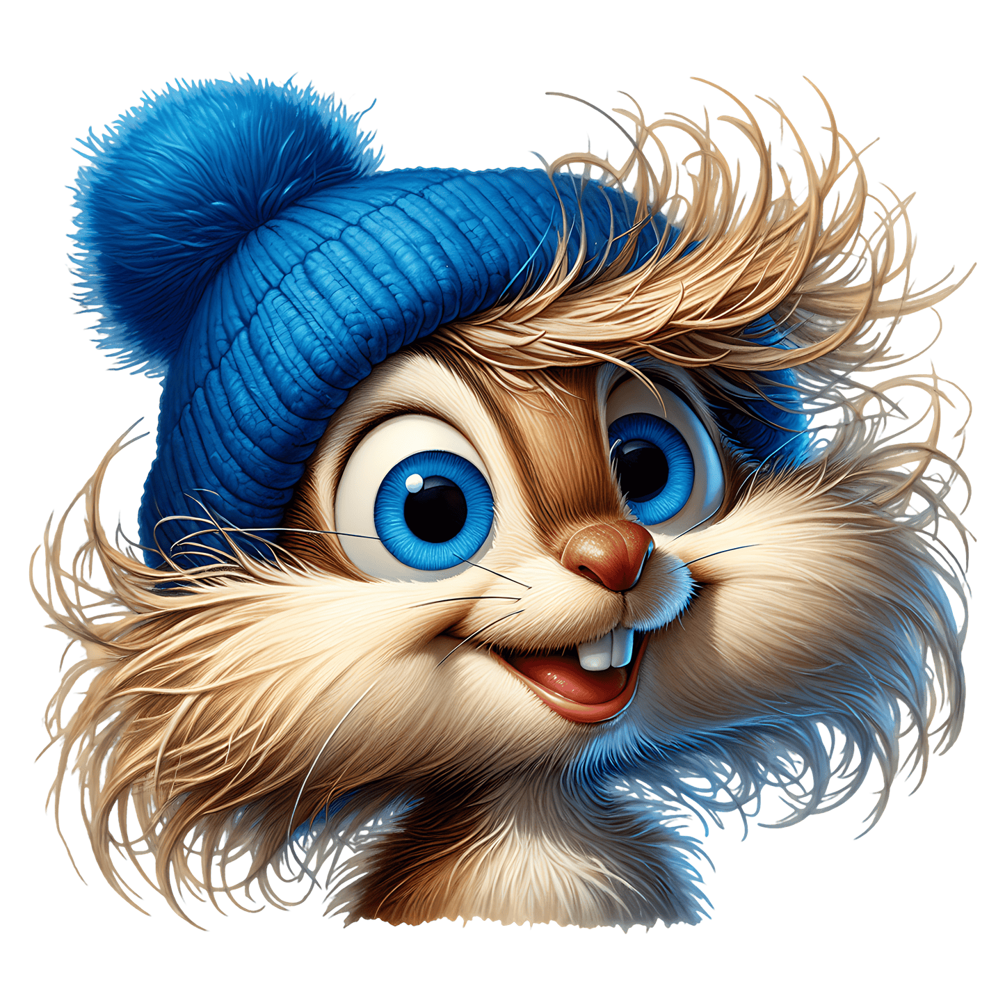 Bügelbild süßes Eichhörnchen mit Mütze