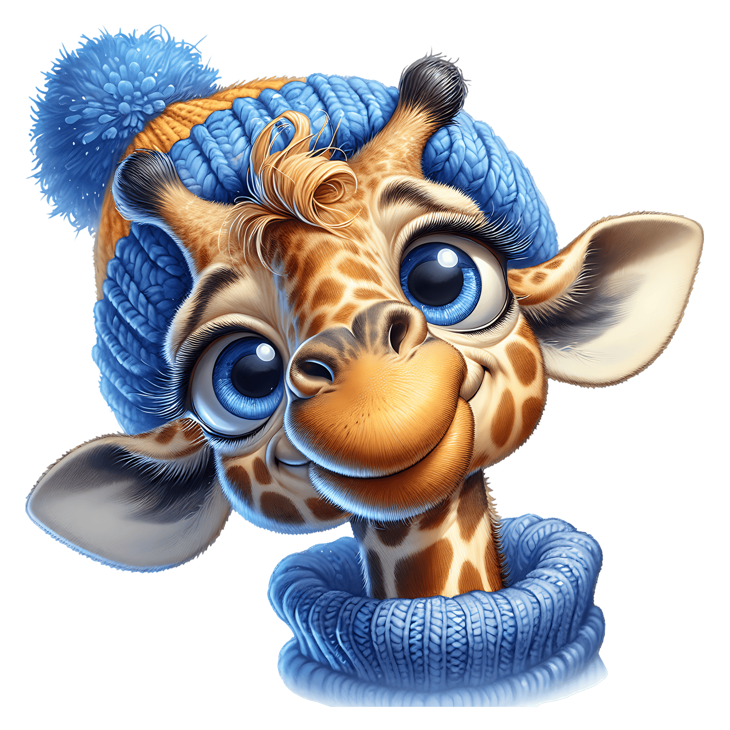 Bügelbild süßes Giraffe mit Mütze #1