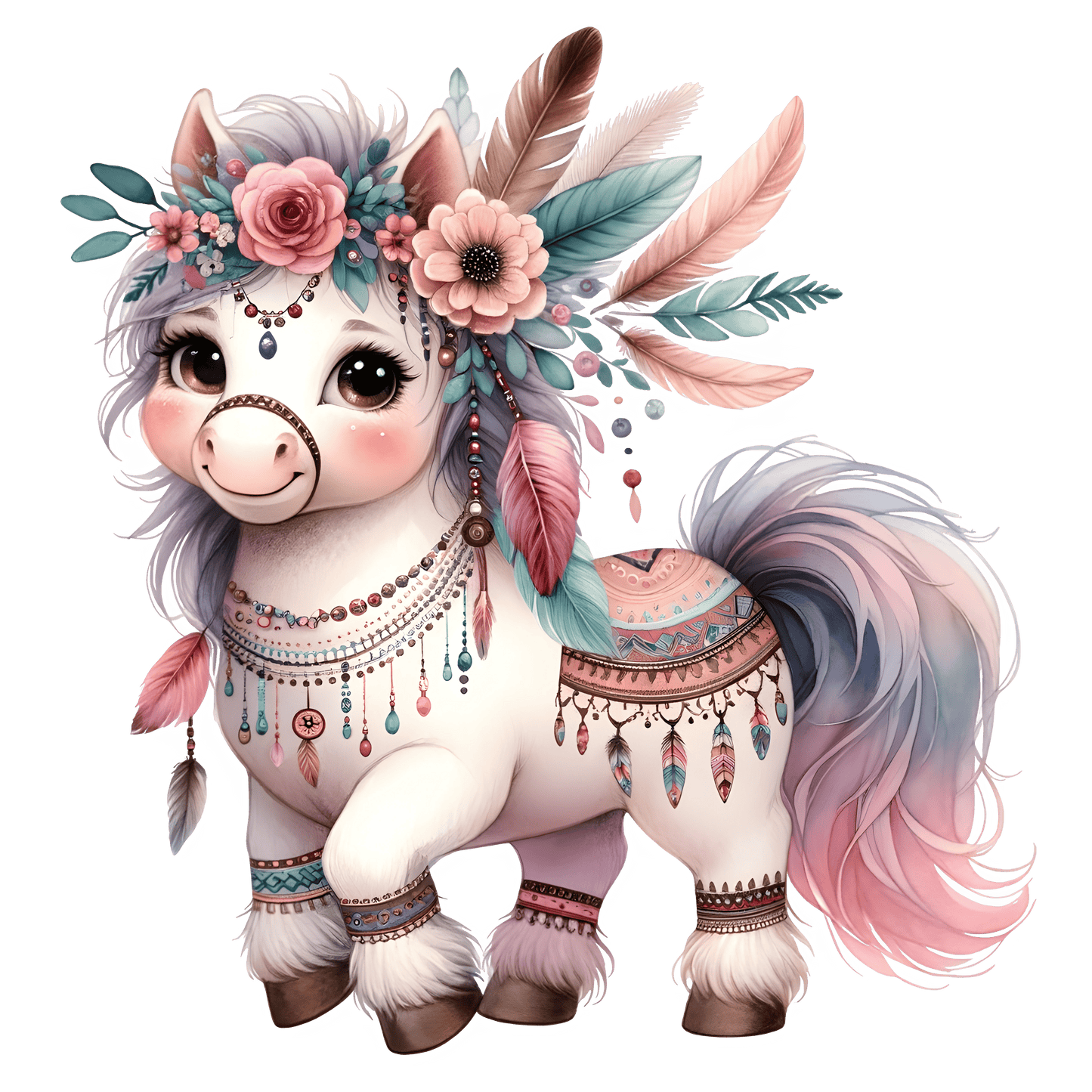 Bügelbild süßes Boho Einhorn #2 Fylou's Style