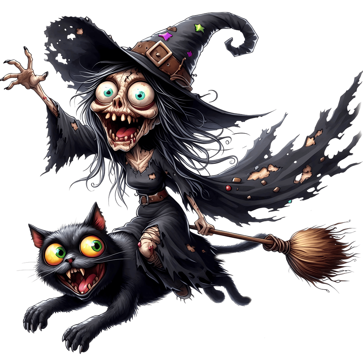Bügelbild verrückte Halloween Hexe #2