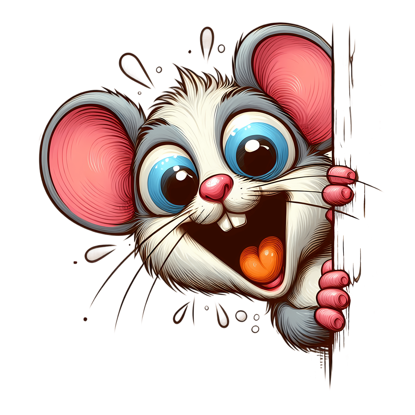 Bügelbild verrückte guck guck Maus