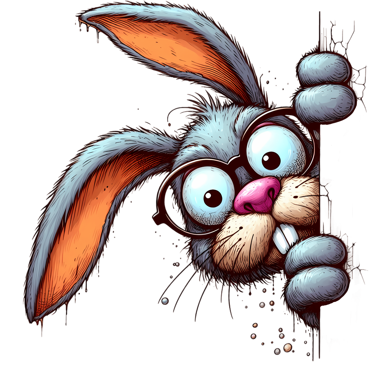 Bügelbild verrückter Guck guck Hase