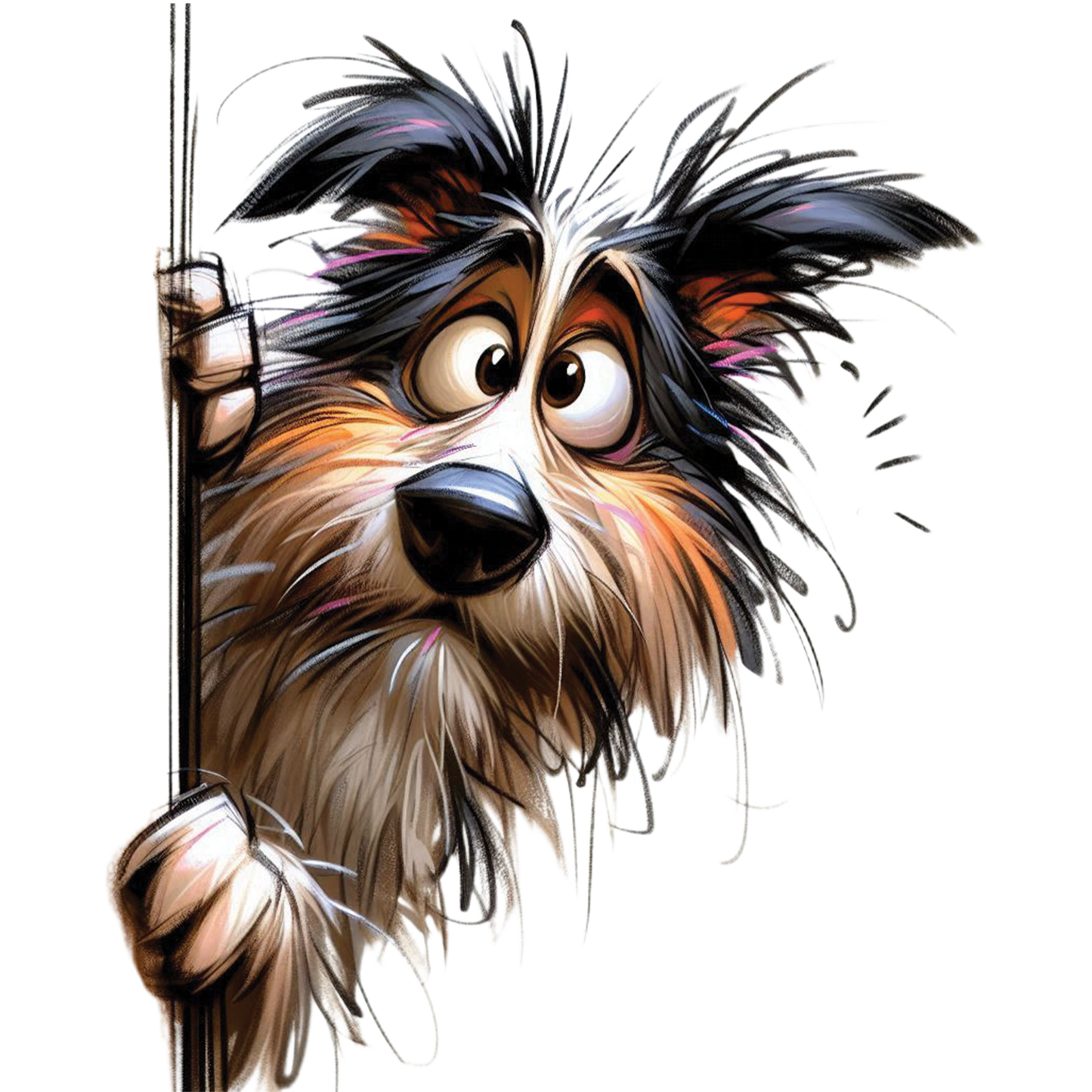 Bügelbild verrückter guck guck Hund