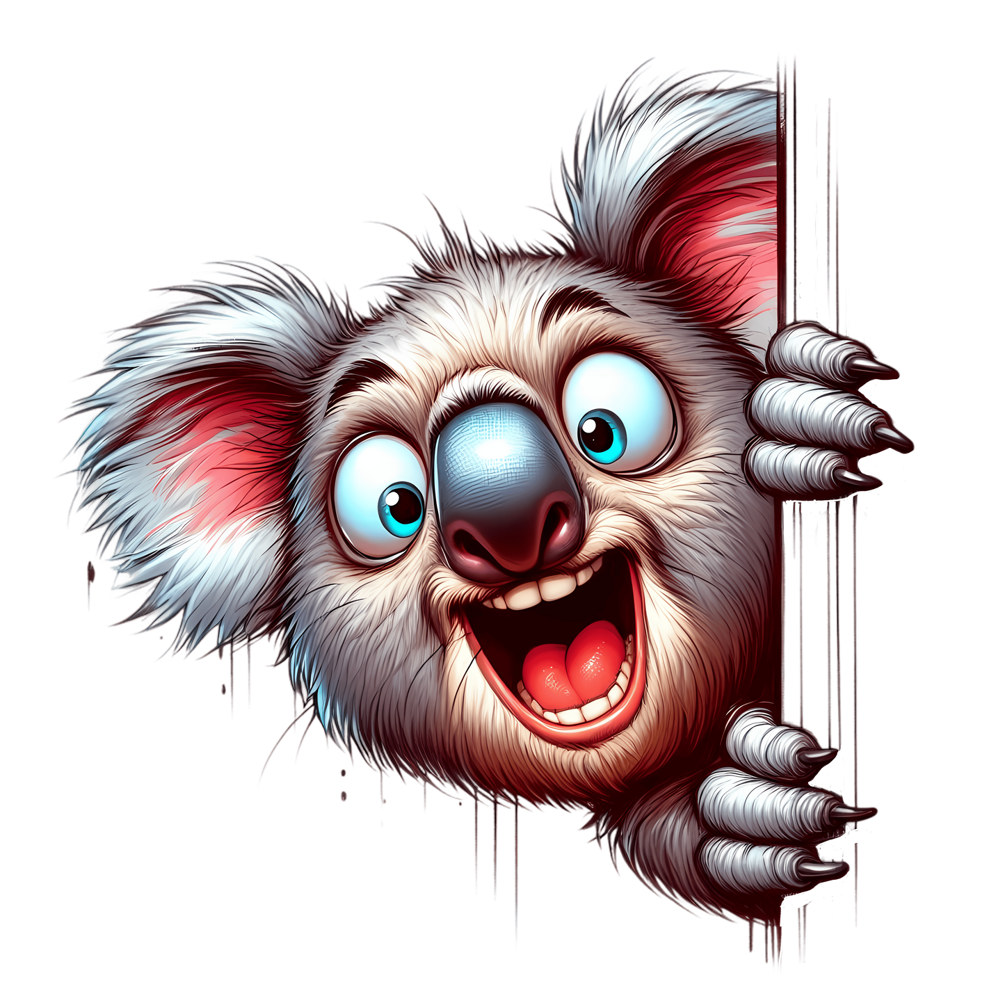 Bügelbild verrückter guck guck Koala