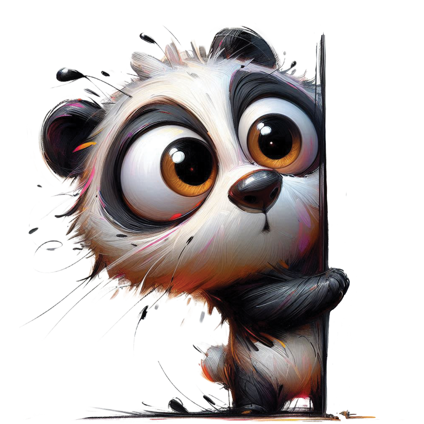 Bügelbild verrückter guck guck Panda