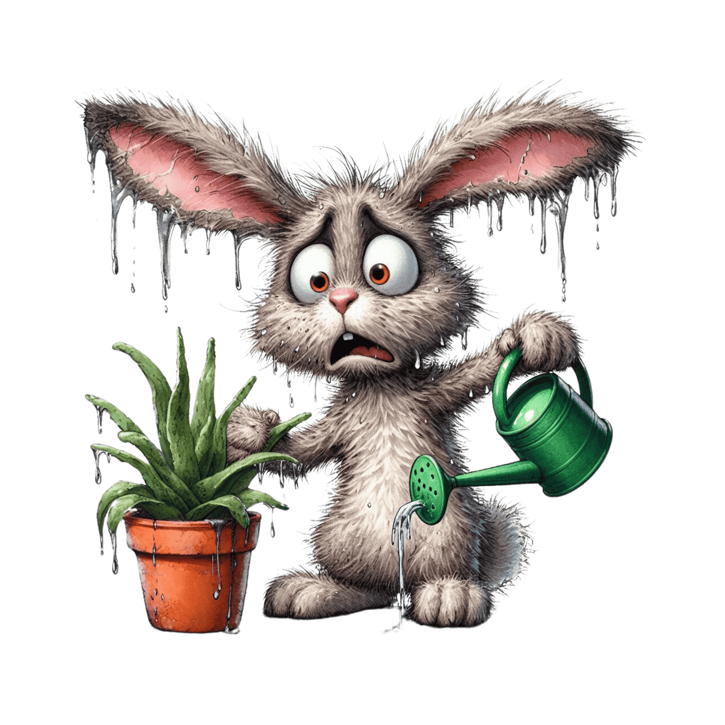 Bügelbild verwirrter Hase