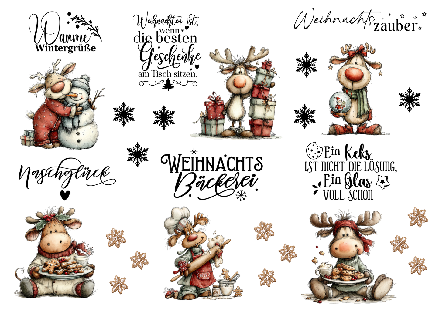 Rub on Bogen Weihnachten elche