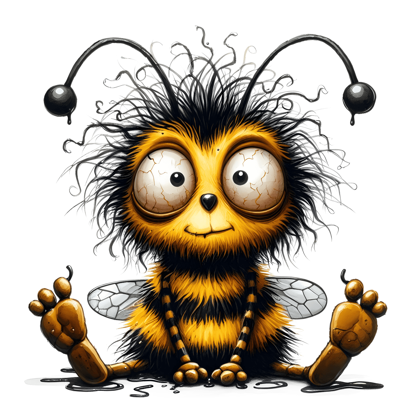 Bügelbild zerzauste Biene