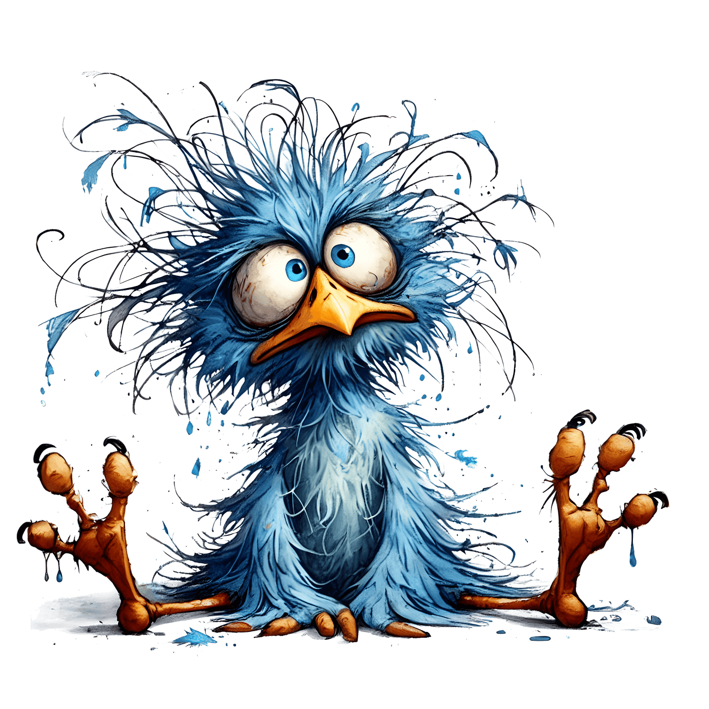 Bügelbild zerzauster Vogel #2