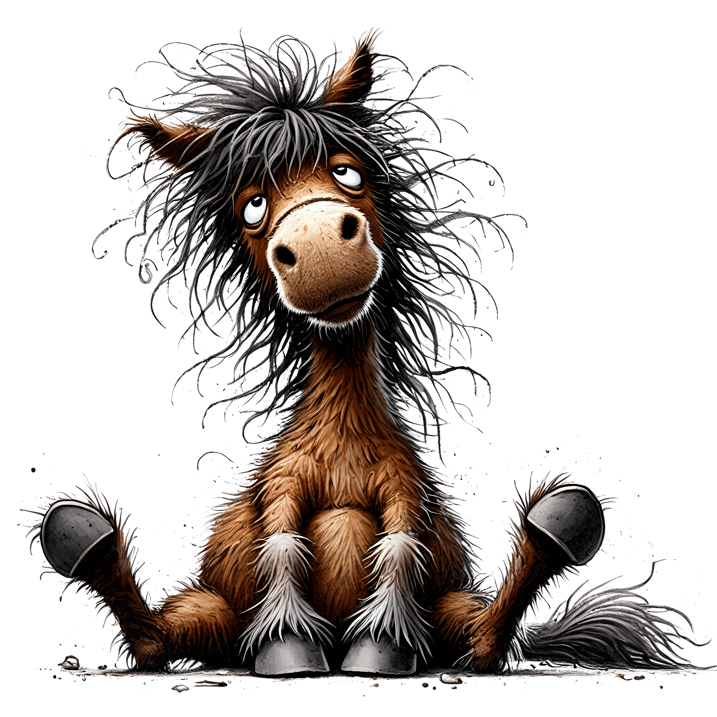 Bügelbild zerzaustes Pferd