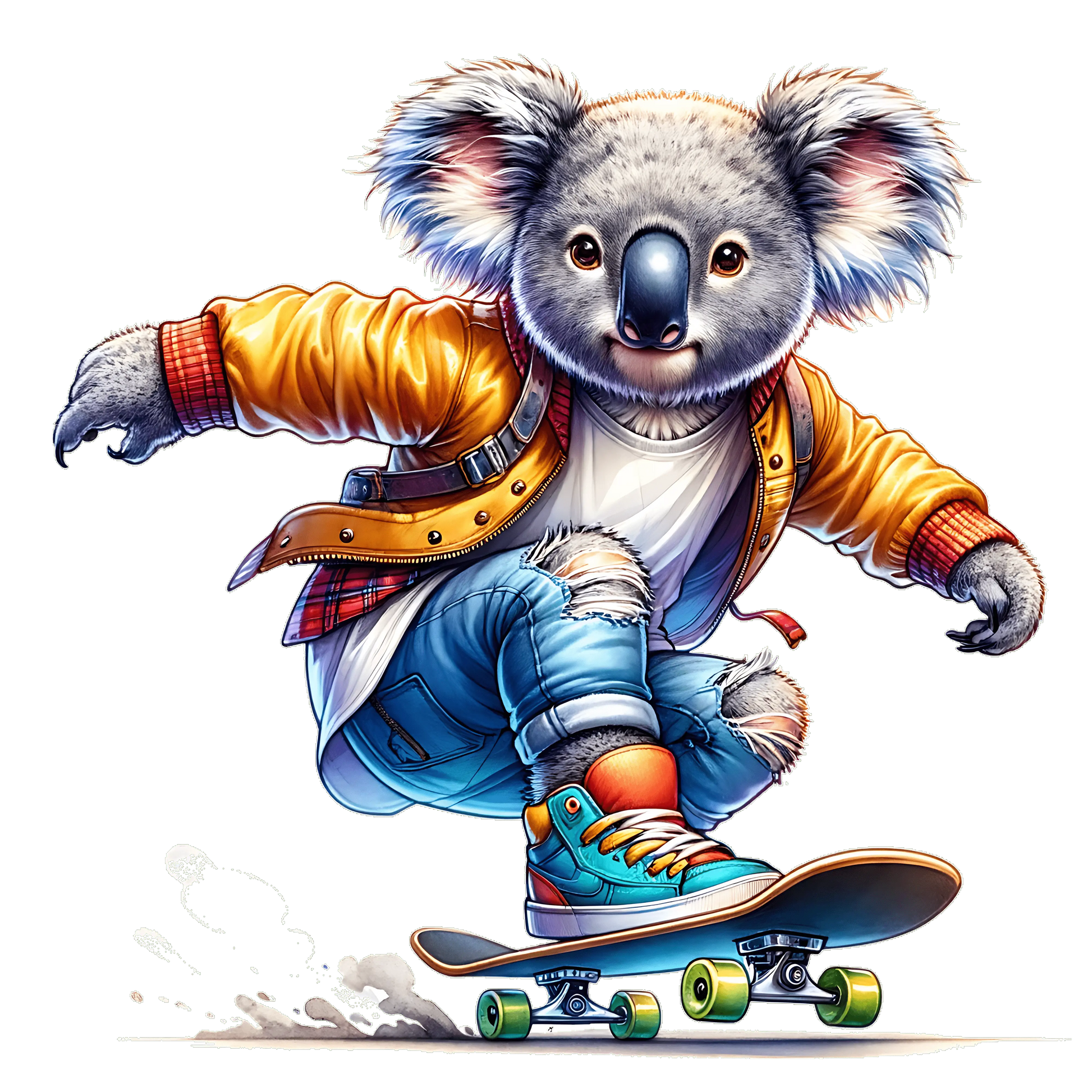 Bügelbild Skateboarder Koala #1 Fylou's Style