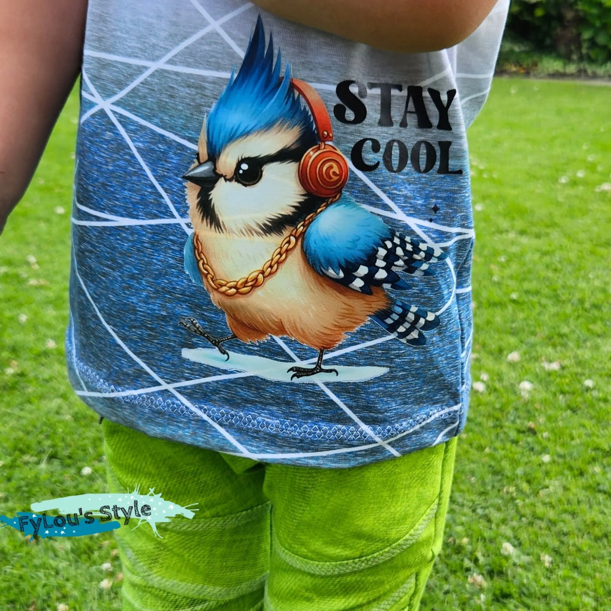 Bügelbild  lustiger Vogel stay cool Fylou's Style