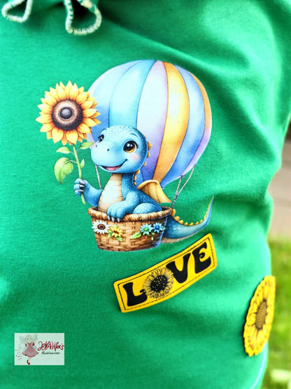 Bügelbild  Sonnenblumen Dinosaurier #6 Fylou's Style