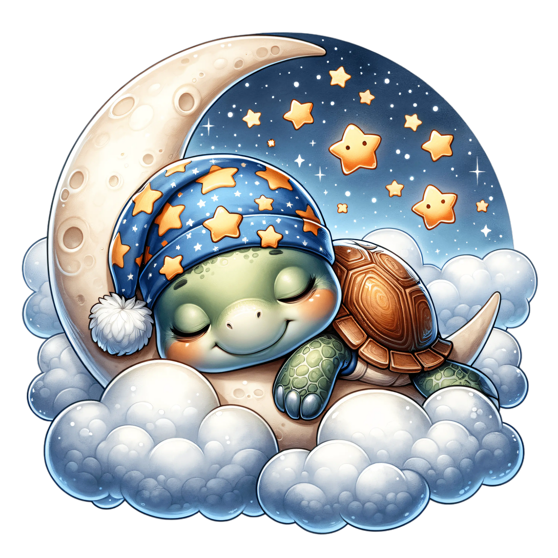 Bügelbild schlafende Schildkröte auf dem Mond #1 - Fylou's Style