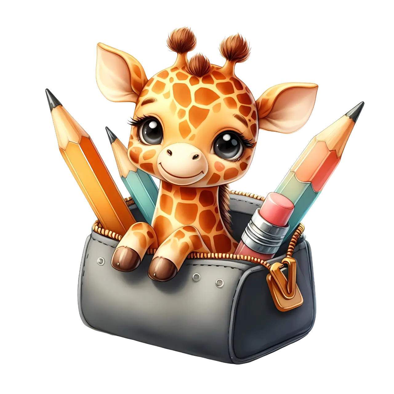 Bügelbild Giraffe in der Federmappe Fylou's Style
