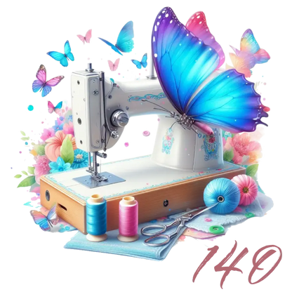 Bügelbild Größenlabel Nähmaschine #1 Fylou's Style