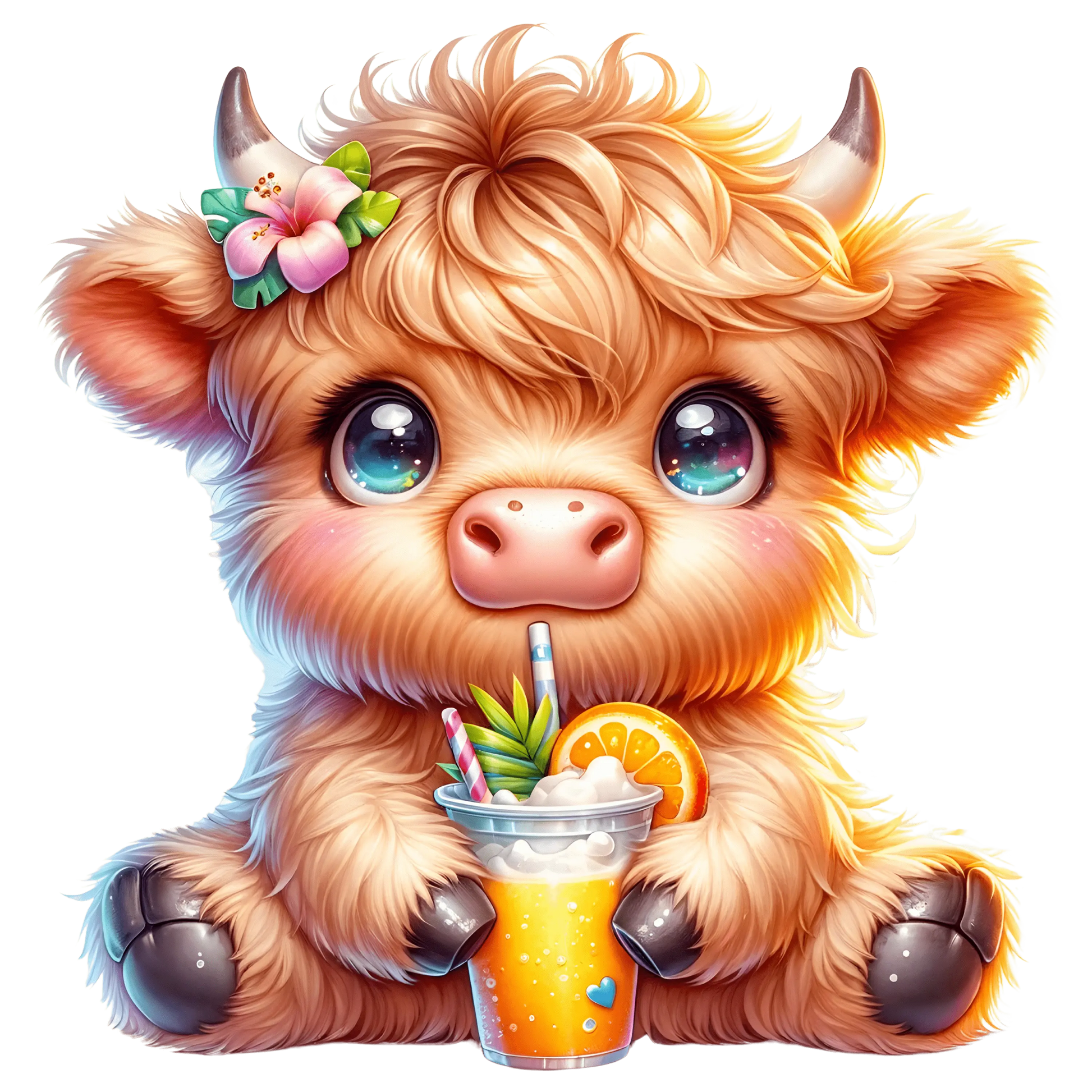 Bügelbild Summer Highland Kuh #5 Fylou's Style