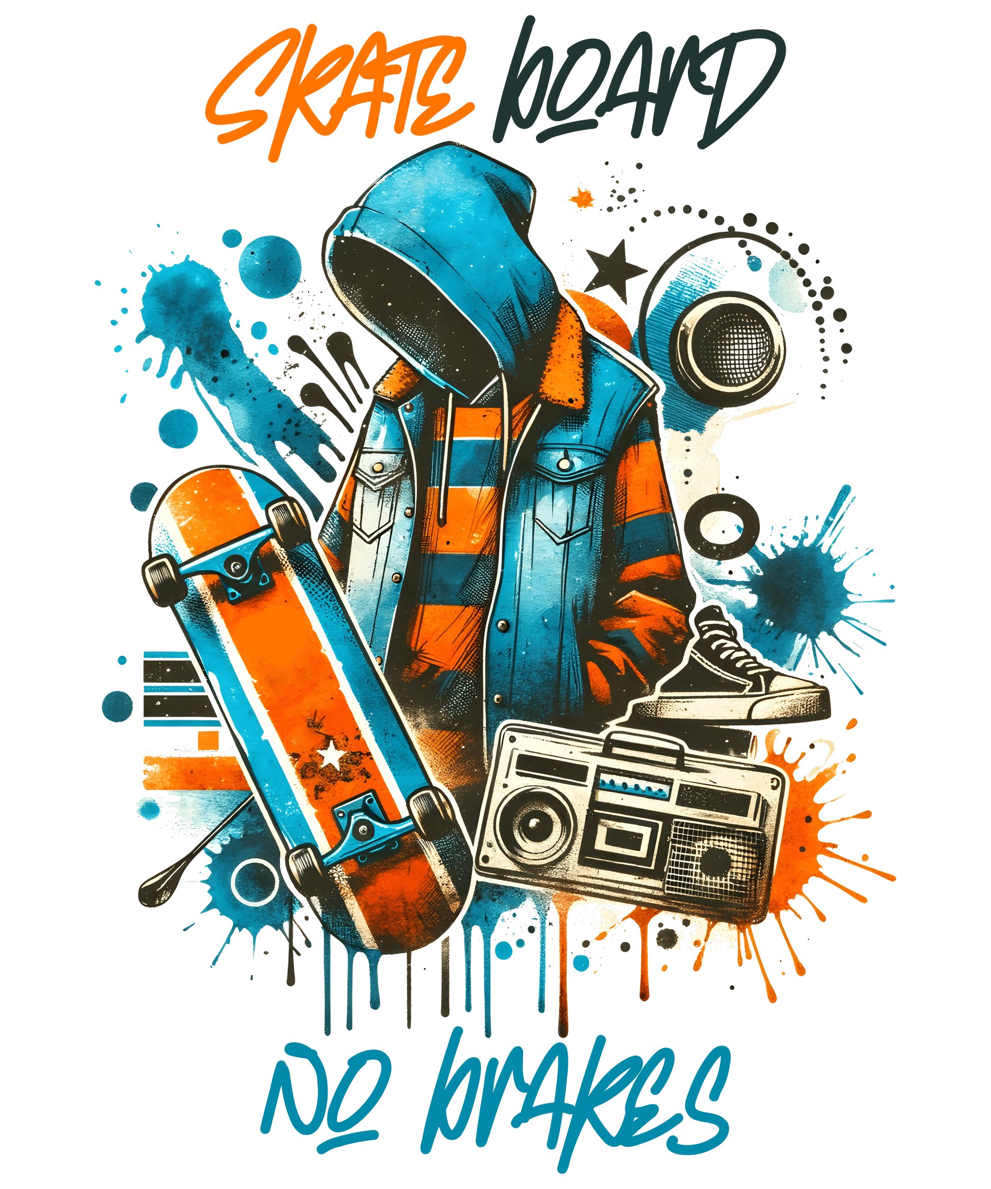 Bügelbild Skate no Brakes Fylou's Style
