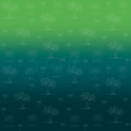 Vorbestellung Panel Palm Sunset Petrol Bio Jersey Überbreite