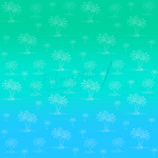 Vorbestellung Panel Palm Sunset Türkis Ocean Bio Jersey Überbreite