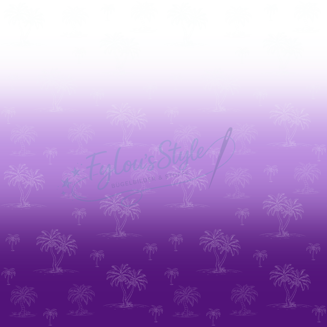 Vorbestellung Panel Palm Sunset Lila Bio Jersey Überbreite