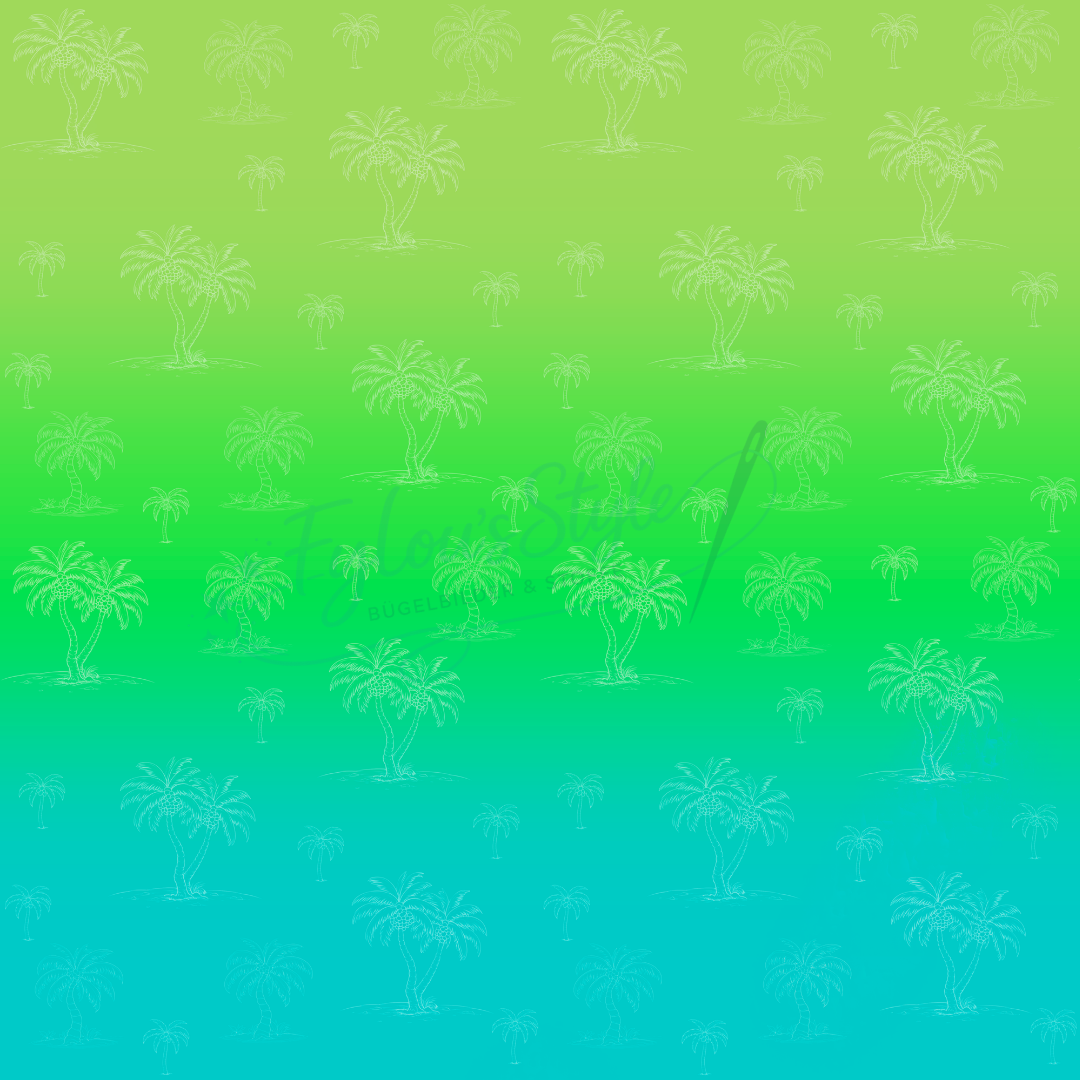 Vorbestellung Panel Palm Sunset Green Ocean Bio Jersey Überbreite