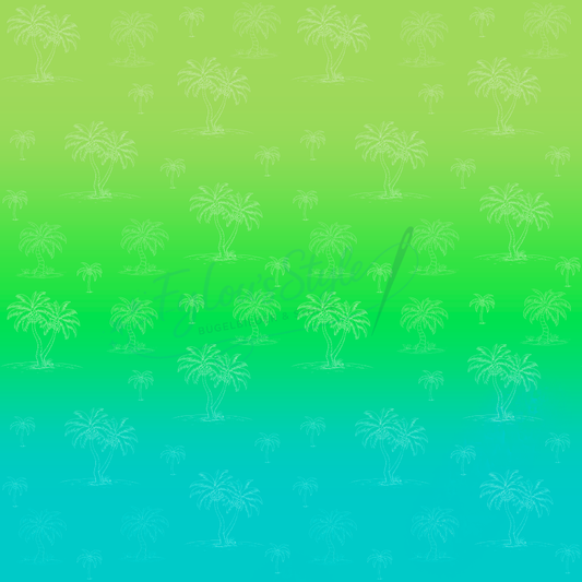 Vorbestellung Panel Palm Sunset Green Ocean Bio Jersey Überbreite