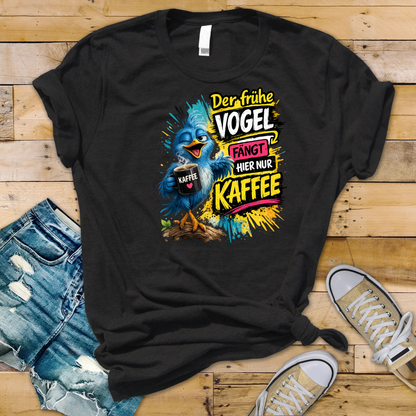 Bügelbild der frühe Vogel fängt hier nur Kaffee #2
