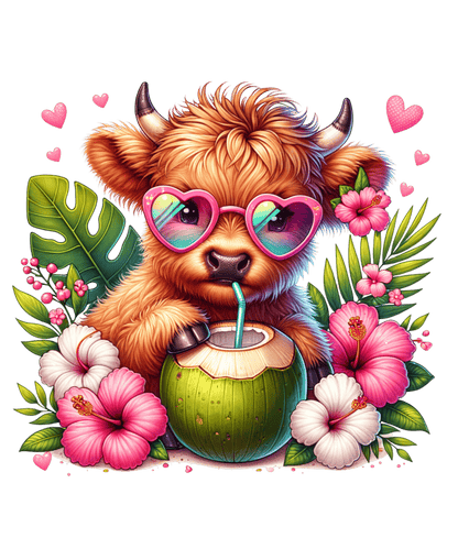 Bügelbild Highland Kuh Sommer #11 Fylou's Style