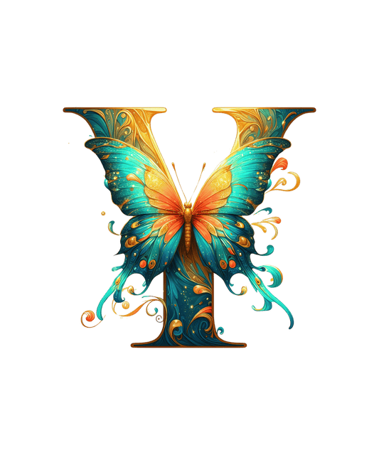 Iron-on Letter Y Butterfly