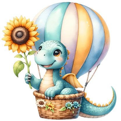 Bügelbild  Sonnenblumen Dinosaurier #6 Fylou's Style