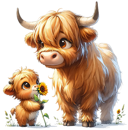 Bügelbild Highland Kuh mit Mama Fylou's Style