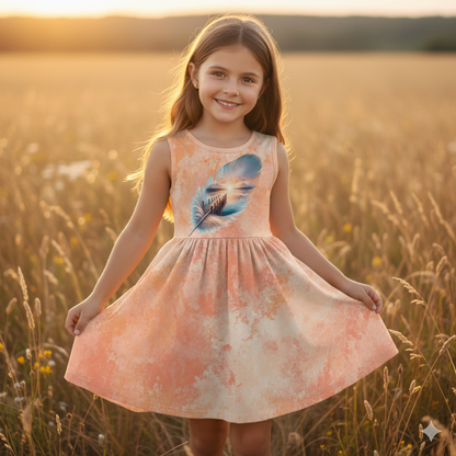 Vorbestellung Bio Jersey "Pastell Grunge Aprikot " Überbreite