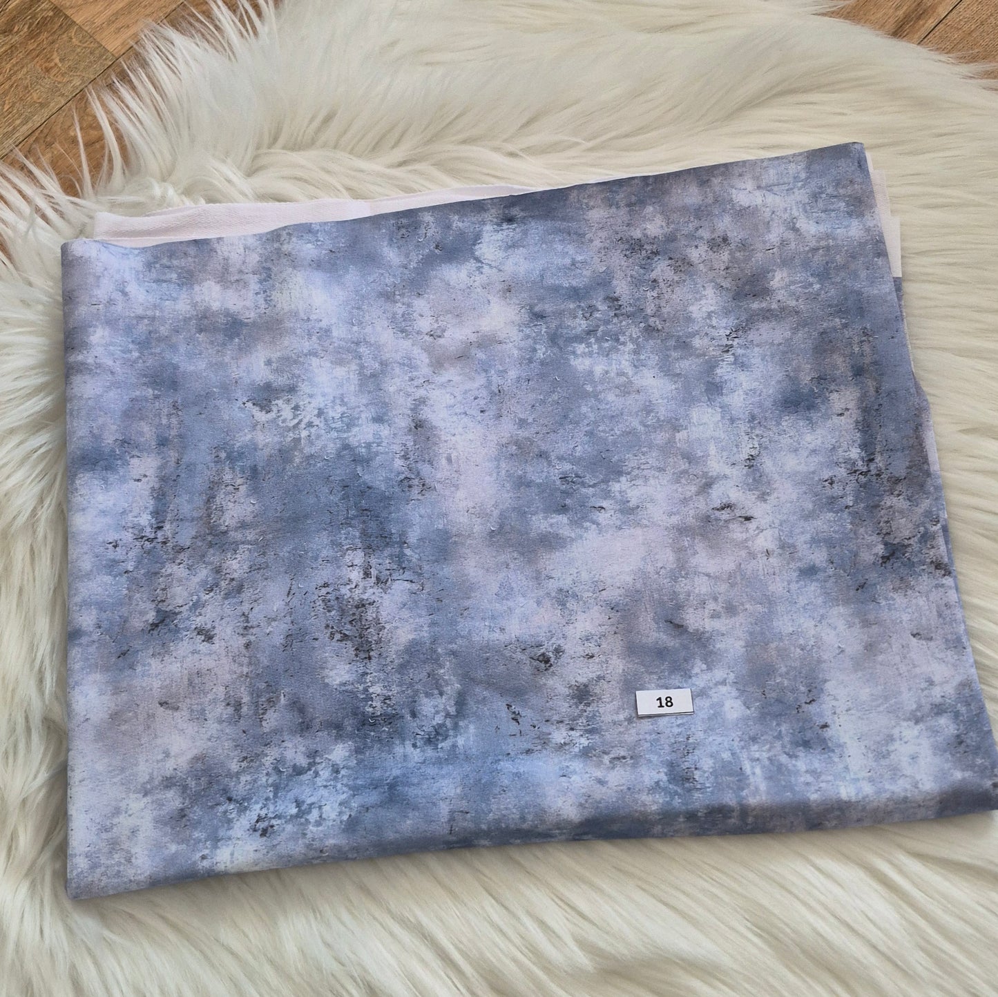 French Terry Grunge Grau Blau  *Reststück 0,5m*
