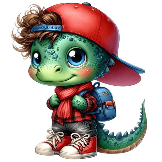 Bügelbild Cooler Dino geht zur Schule #7 Fylou's Style