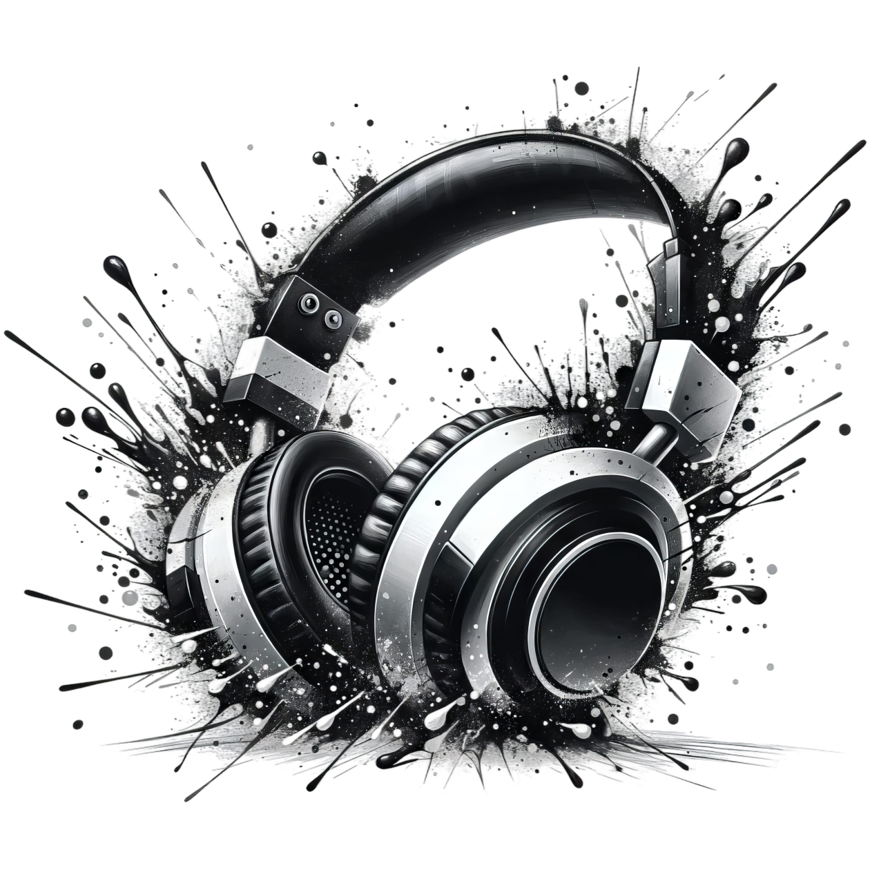 Iron-on Headphones Black #1