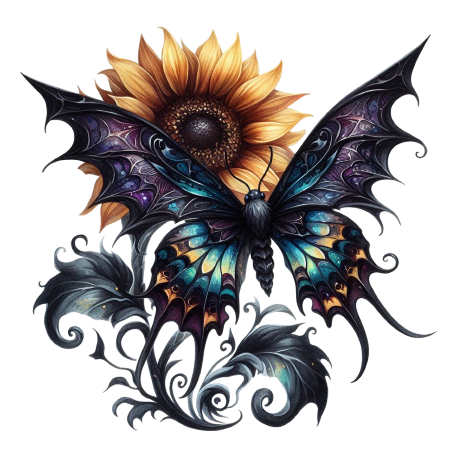 Bügelbild Gothic Sommer Schmetterling #1 Fylou's Style