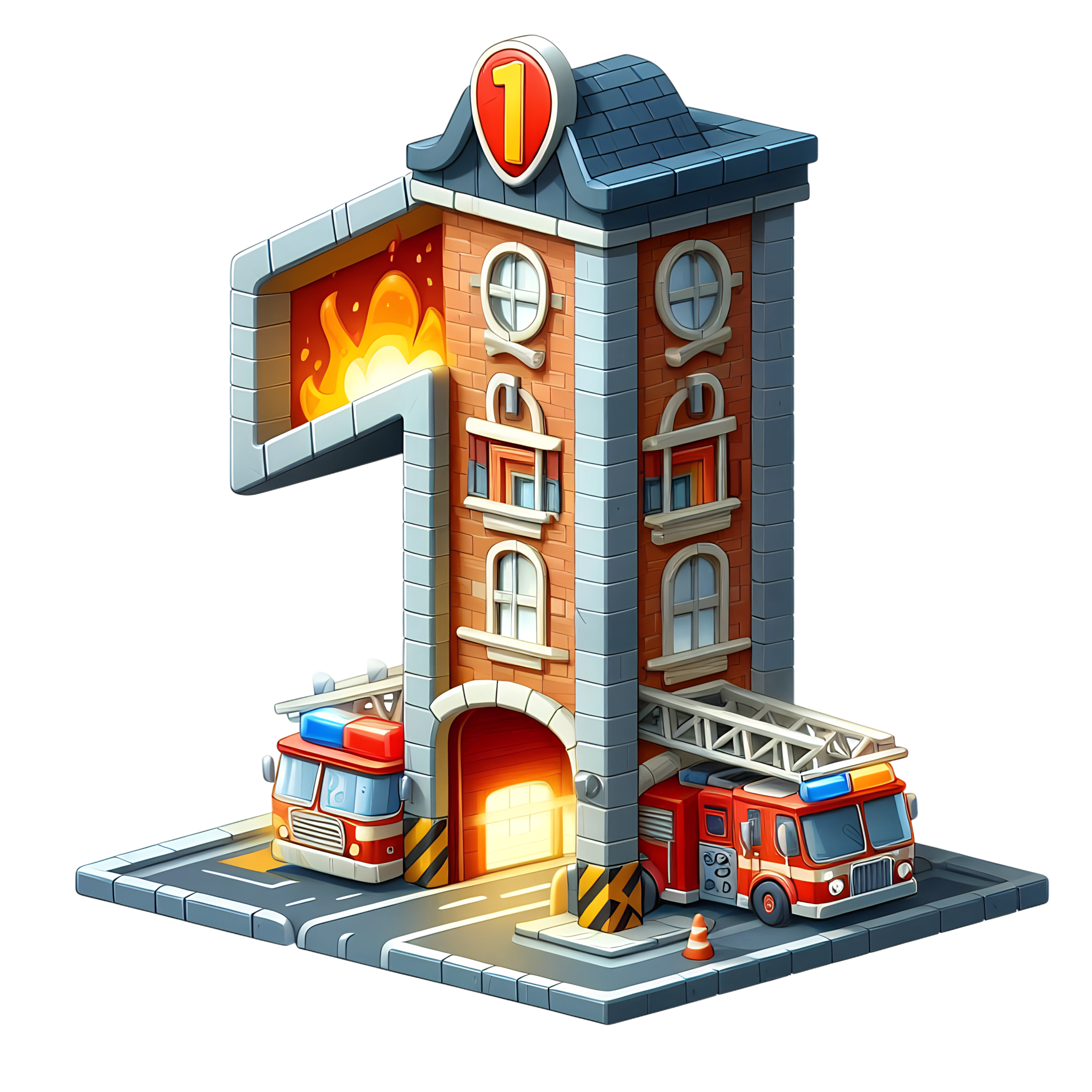 Bügelbild Feuerwehr Zahlen Fylou's Style