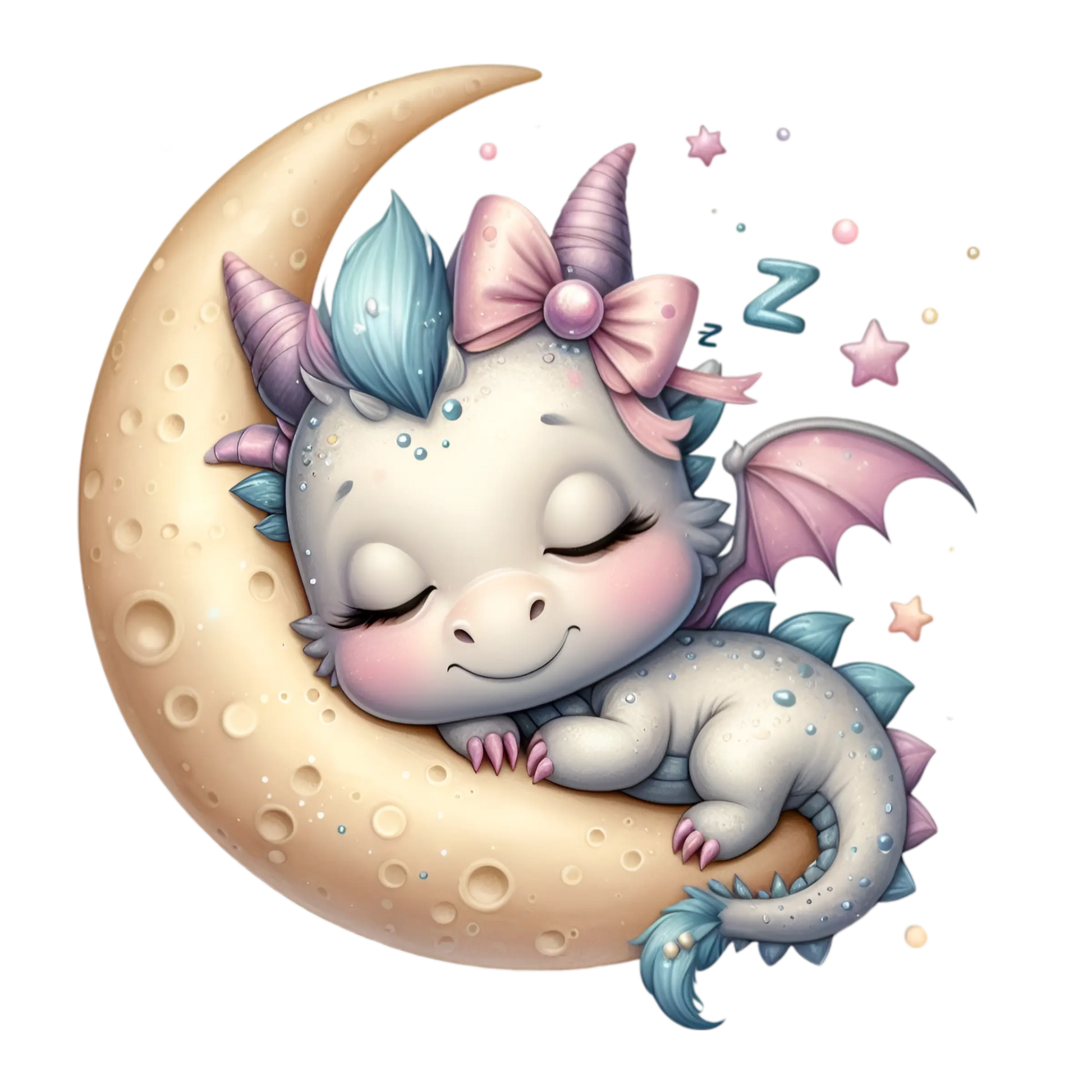 Bügelbild Drache auf Mond #2 - Fylou's Style