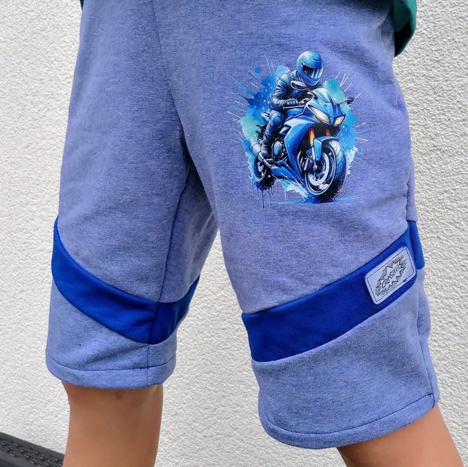 Bügelbild Motorrad Blau Fylou's Style