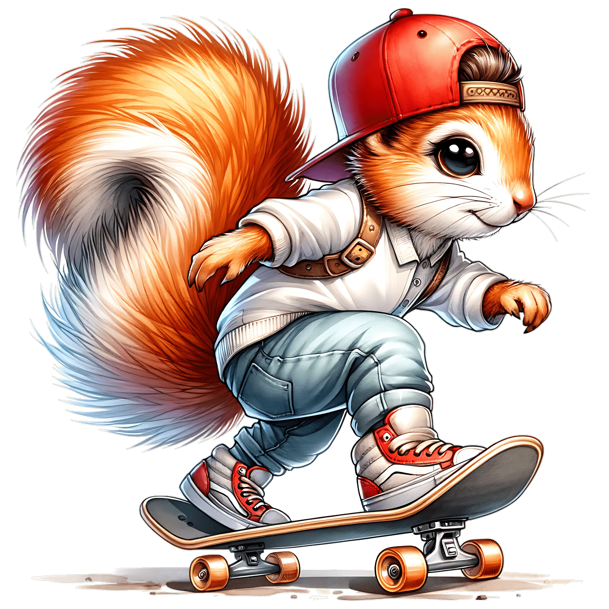 Bügelbild Skateboarder  Eichhörnchen #1 Fylou's Style