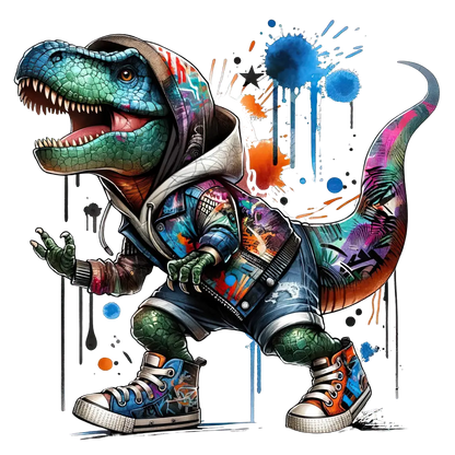 Bügelbild Streetwear Dinosauier Fylou's Style