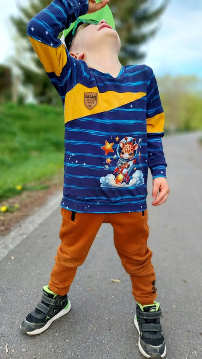 Bügelbild Giraffe mit Rakete #1 Fylou's Style