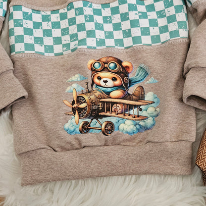 Bügelbild kleiner Steampunk Bär im Flieger #4 Fylou's Style