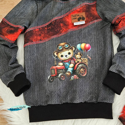 Bügelbild kleiner Steampunk Bär mit Traktor #1 Fylou's Style